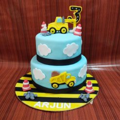JCB Theme 2 Tier Birthday Cake