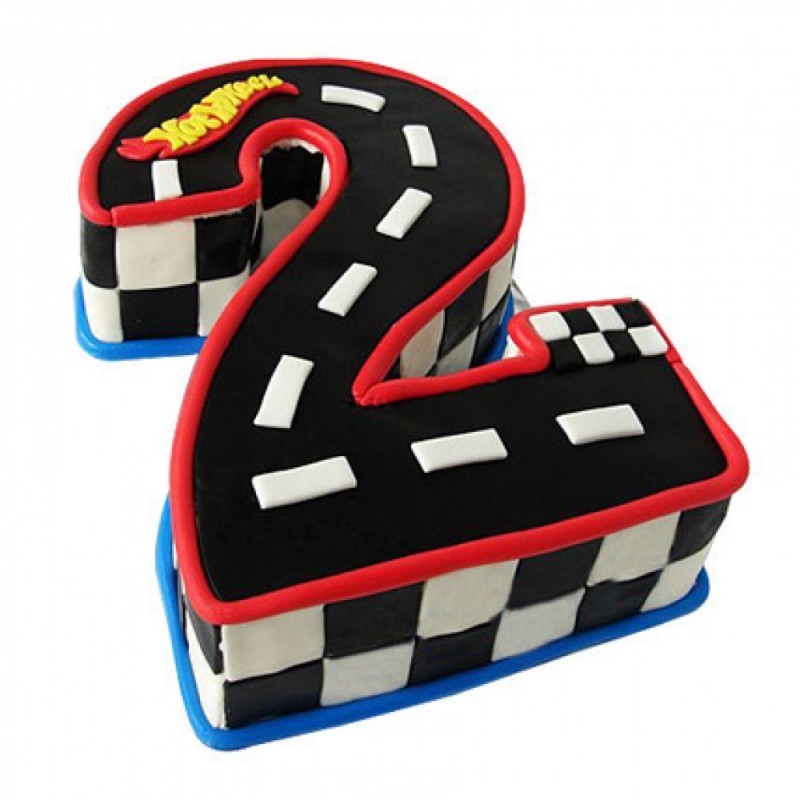 2 Number Racing Track Fondant Cake 3 2 Number Racing Track Fondant Cake