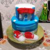 2 Tier Blue Baby Shower Fondant Cake 1 2 Tier Blue Baby Shower Fondant Cake