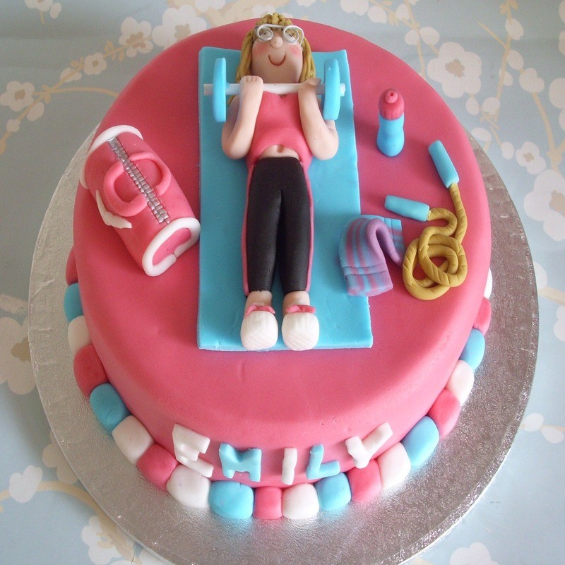 Girl Gym Theme Fondant Cake 3 Girl Gym Theme Fondant Cake