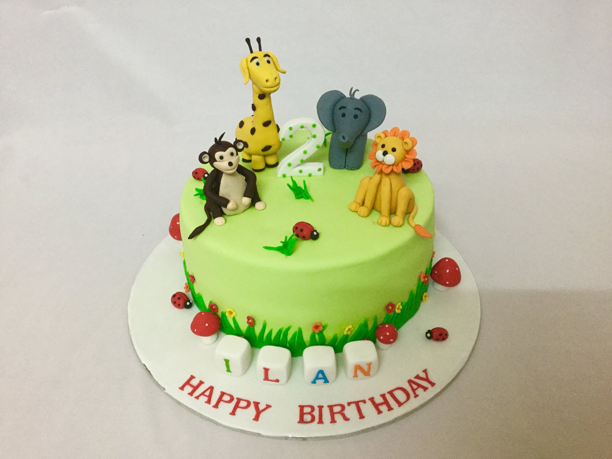 Animal Theme 2Nd Birthday Cake 3 Animal Theme 2Nd Birthday Cake