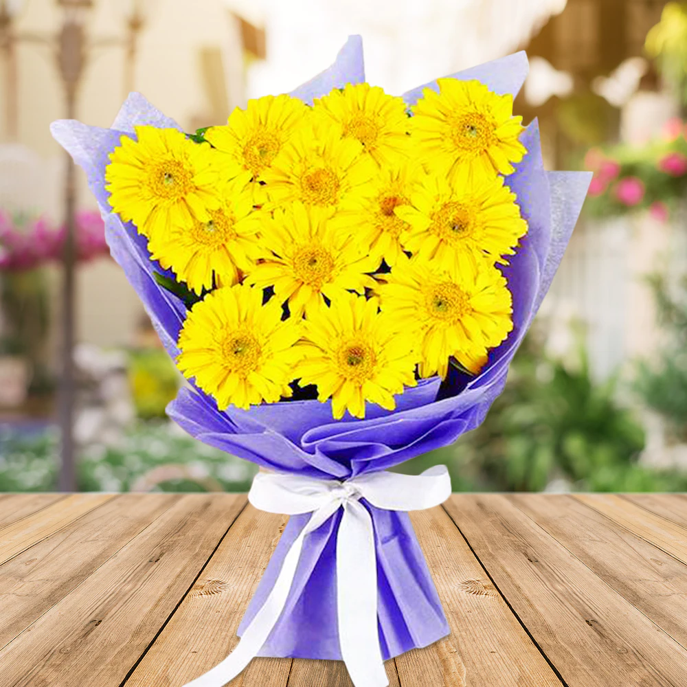 Shineshine Yellow Gerbera Bouquet 3 Shineshine Yellow Gerbera Bouquet