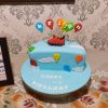 6 Month Birthday Fondant Cake 1 6 Month Birthday Fondant Cake