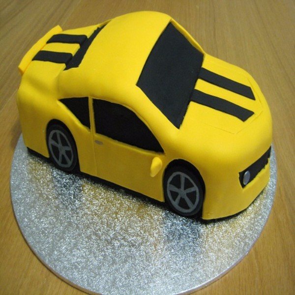 Yellow Black Stylist Car Theme Cake 3 Yellow Black Stylist Car Theme Cake