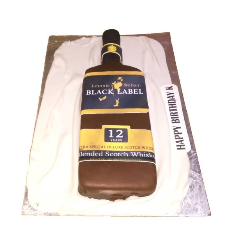 Black Label Whisky Bottle Cake 3 Black Label Whisky Bottle Cake