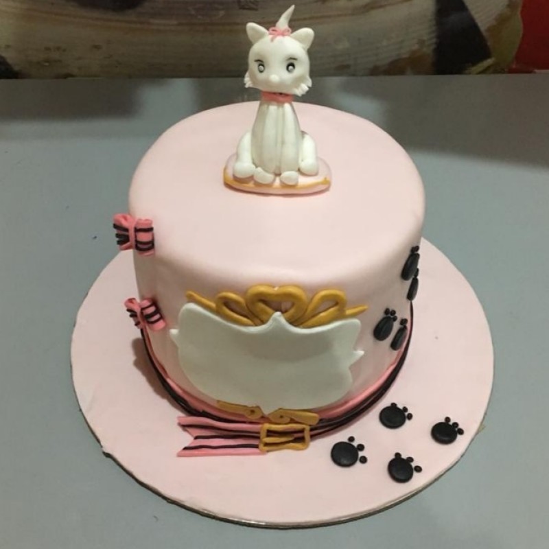 Cat Theme Fondant Cake 3 Cat Theme Fondant Cake