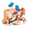 Fall Birds Fondant Cake 800X800W