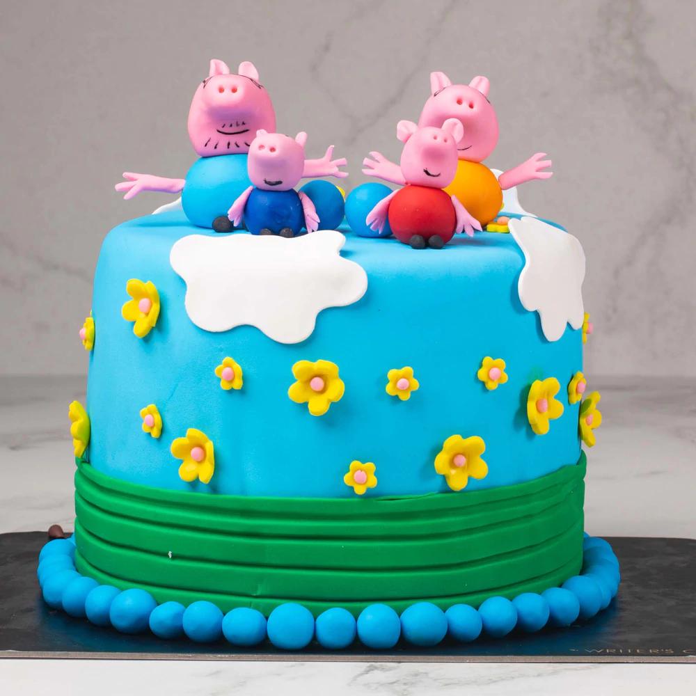 Peppa Pig Kids Fondant Cake 3 Peppa Pig Kids Fondant Cake