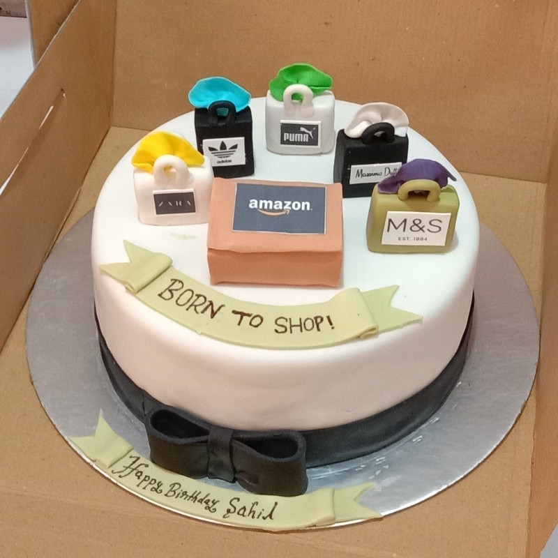 Shopaholic Birthday Fondant Cake 3 Shopaholic Birthday Fondant Cake