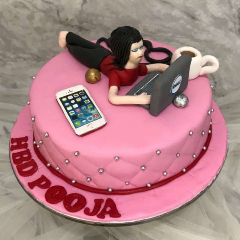 Workaholic Girl Birthday Cake 3 Workaholic Girl Birthday Cake