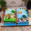 Animal In Book Theme Fondant Cake 1 Animal In Book Theme Fondant Cake