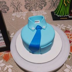 Blue Shirt and Tie Fondant Cake