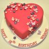 Butterfly On Red Heart Fondant Cake 500X500 1
