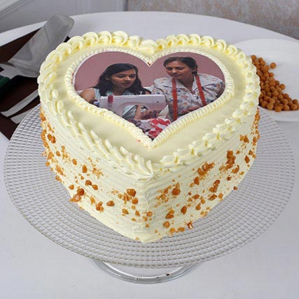Butterscotch Heart Photo Cake 3 Butterscotch Heart Photo Cake