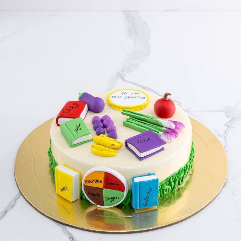 Nutritionist Theme Fondant Cake 3 Nutritionist Theme Fondant Cake