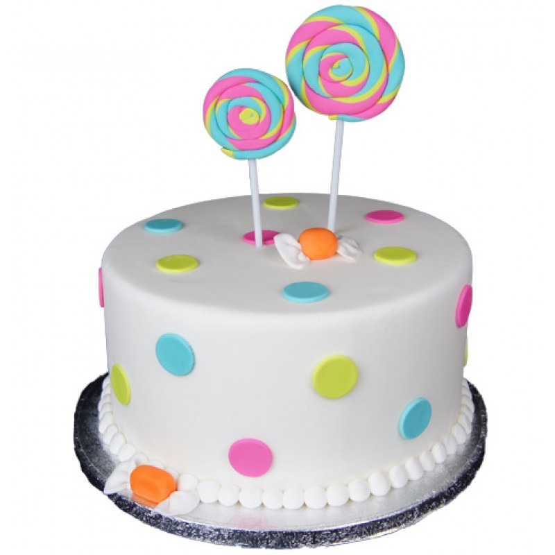 Candy Polka Dot Fondant Cake 3 Candy Polka Dot Fondant Cake