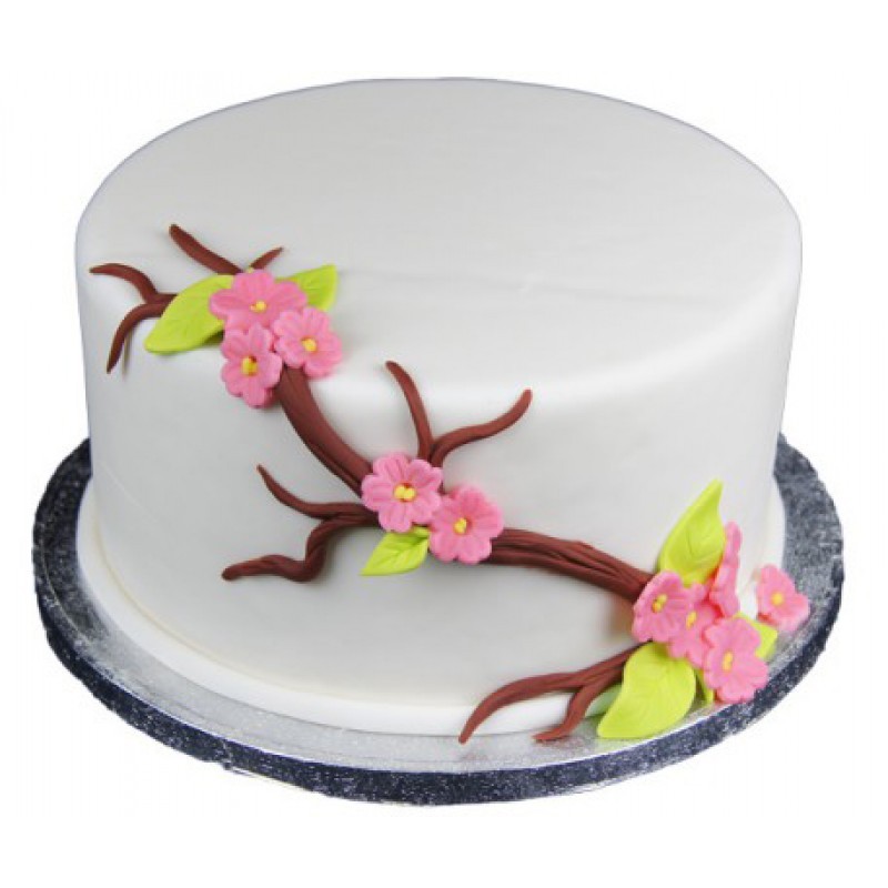 Cherry Blossom Pink Fondant Cake 3 Cherry Blossom Pink Fondant Cake