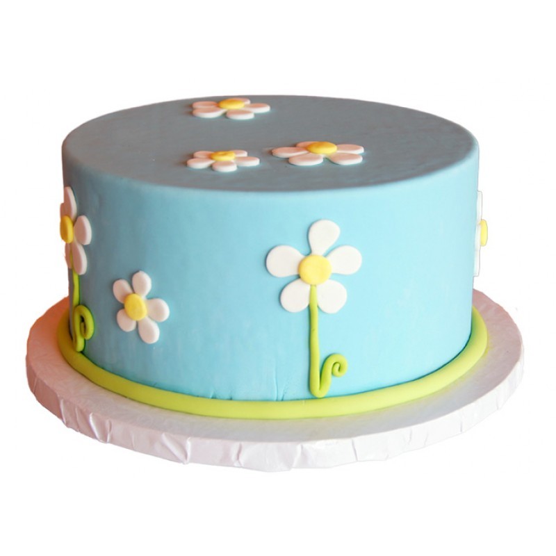 Daisy Theme Fondant Cake 3 Daisy Theme Fondant Cake