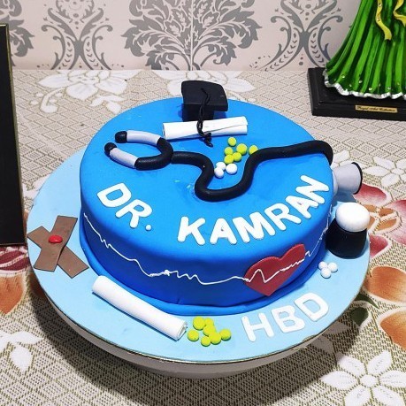Doctor Birthday Fondant Cake 3 Doctor Birthday Fondant Cake