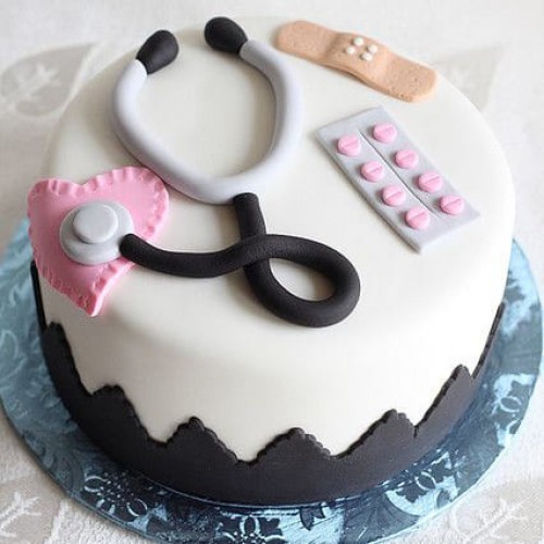 Doctor Theme Fondant Cake 3 Doctor Theme Fondant Cake
