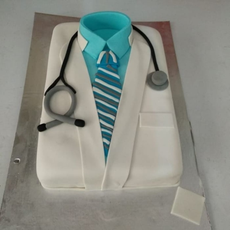 Doctor Uniform Fondant Cake 3 Doctor Uniform Fondant Cake
