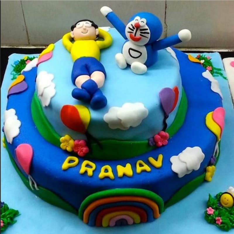Doraemon And Nobita Fondant Cake 3 Doraemon And Nobita Fondant Cake