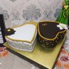 Double Heart Anniversary Fondant Cake 1 Double Heart Anniversary Fondant Cake
