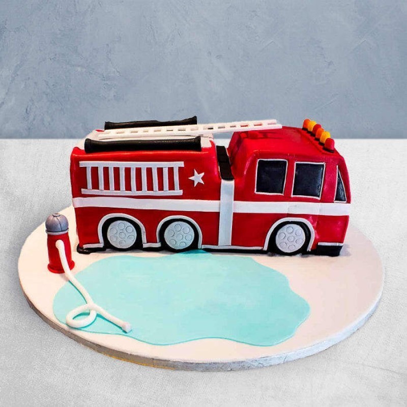 Fire Truck Fondant Cake 3 Fire Truck Fondant Cake