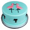 Flamingo Theme Fondant Cake 500X500W