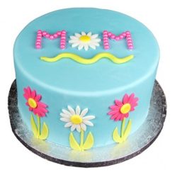 Floral MOM Fondant Cake