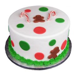 Gingerbread Man Dots Fondant Cake