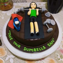 Fitness Freak Girl Fondant Cake