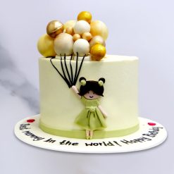 Girl with Balloon Semi Fondant Cake