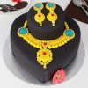 Gold Jewelry Set Designer Fondant Cake 2 Gold Jewelry Set Designer Fondant Cake 800X800 1