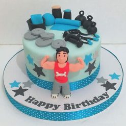 Gym Birthday Fondant Cake