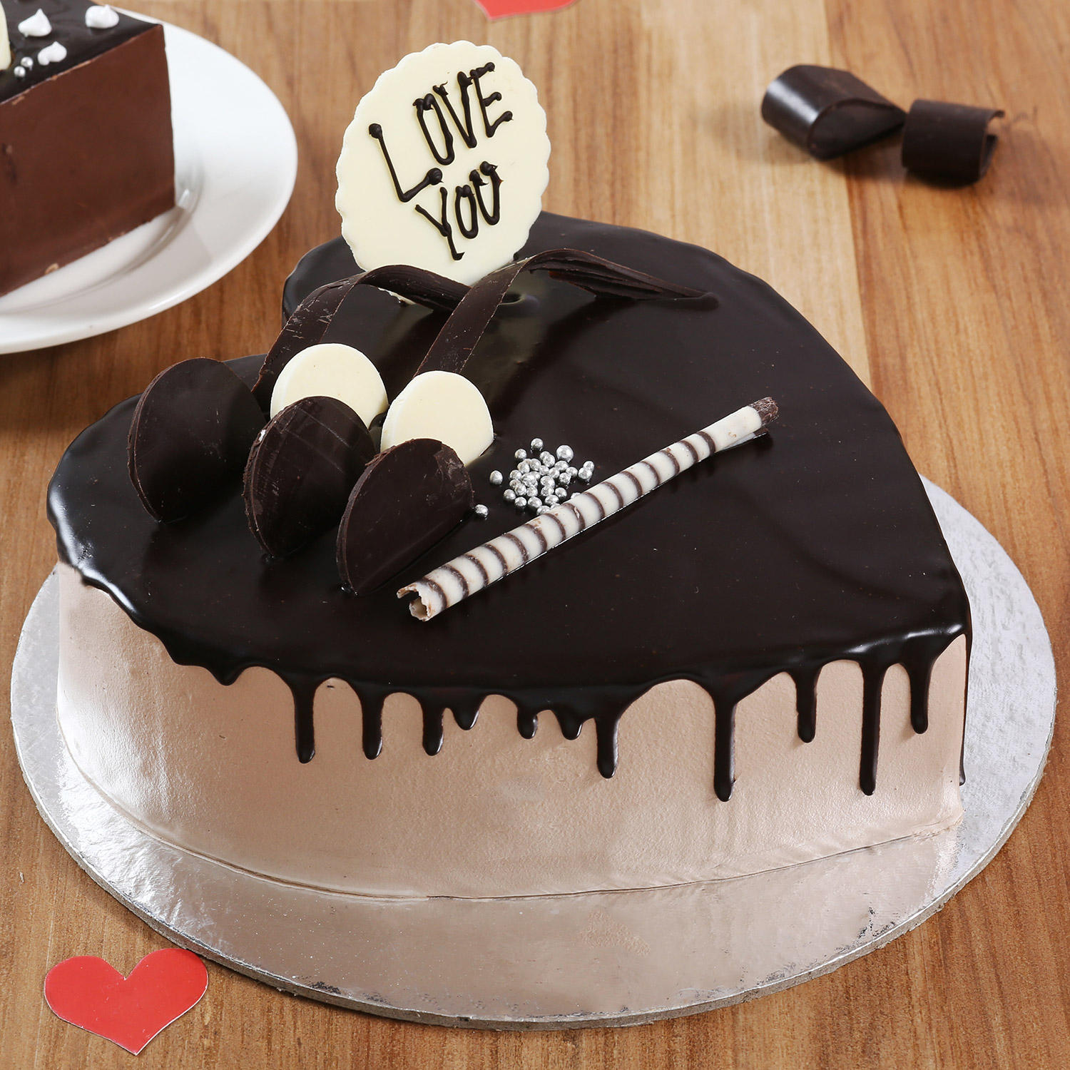 Heart Shaped Cream Chocolate Cake 3 Heart Shaped Cream Chocolate Cake