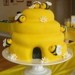 Honey Bee and Hive Theme Cake