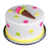 Ice Cream Theme Fondant Cake 800X800W