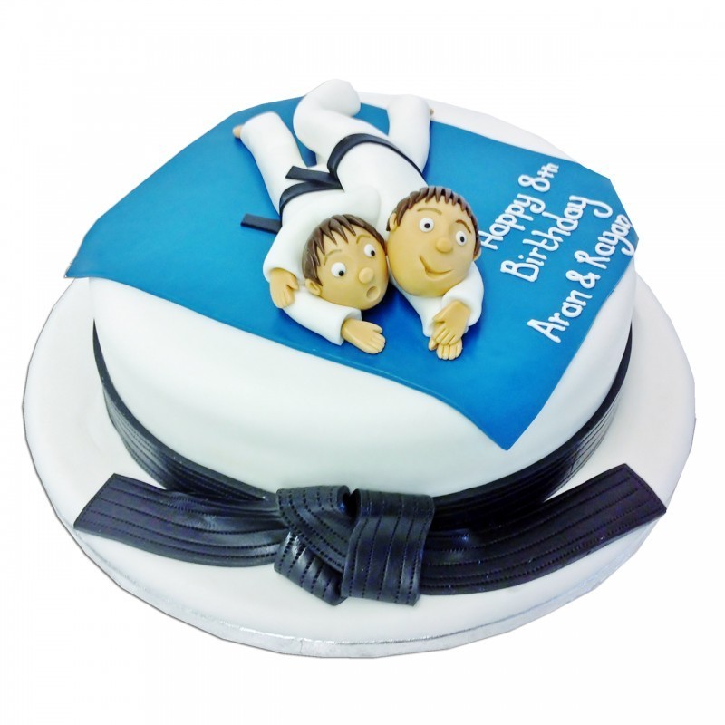 Judo Theme Fondant Cake 3 Judo Theme Fondant Cake
