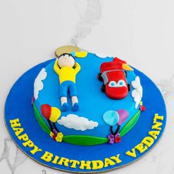 Kid Race Fondant Cake