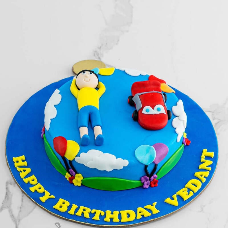 Kid Race Fondant Cake 3 Kid Race Fondant Cake