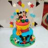 Mickey Minnie Mouse Theme 2 Tier Fondant Cake 800X800 1