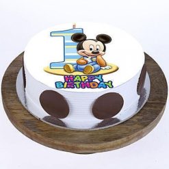Mickey Mouse 1st Bday Cartoon Photo Cake