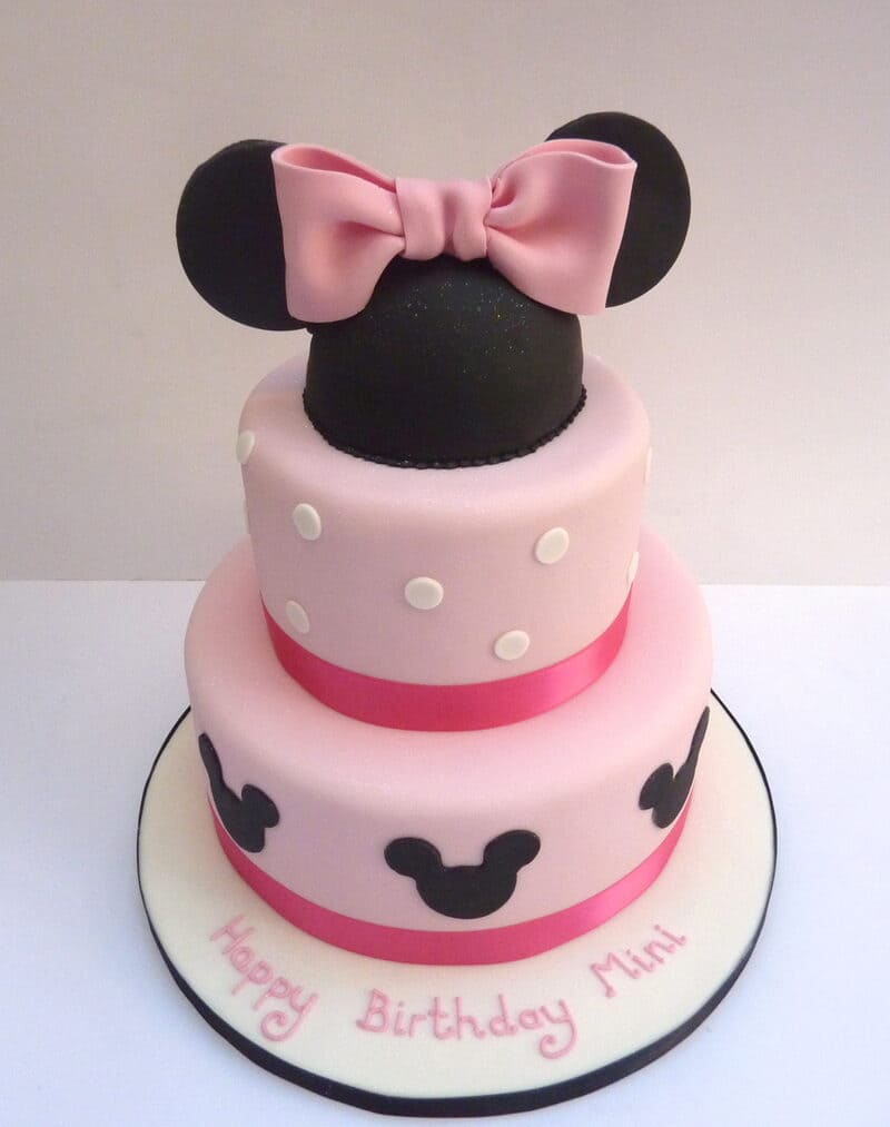2 Tier Minnie Mouse Birthday Cake 3 2 Tier Minnie Mouse Birthday Cake