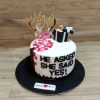 Miss To Mrs Engagement Fondant Cake