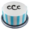 Monogram Stripes Fondant Cake 800X800W
