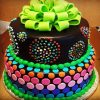 Neon Glow Birthday Fondant Cake 2 Neon Glow Birthday Fondant Cake 800X800 1