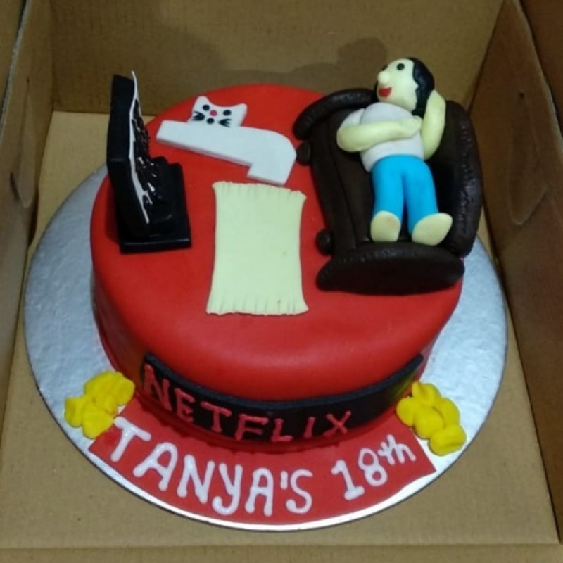 Netflix Lover Fondant Cake 3 Netflix Lover Fondant Cake
