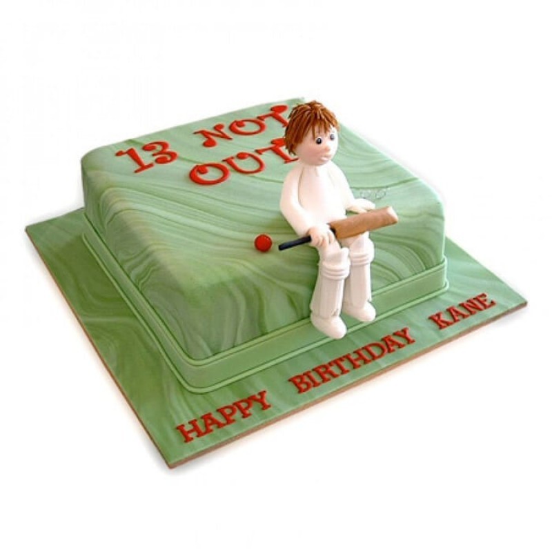 Not Out Cricket Fondant Cake 3 Not Out Cricket Fondant Cake