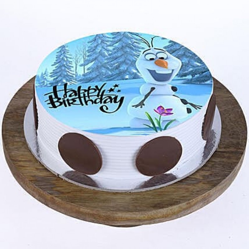 Olaf The Snowman Cartoon Photo Cake 3 Olaf The Snowman Cartoon Photo Cake